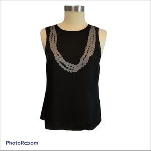 Banana Republic Blouse Tank PXS Necklace Bow Silk